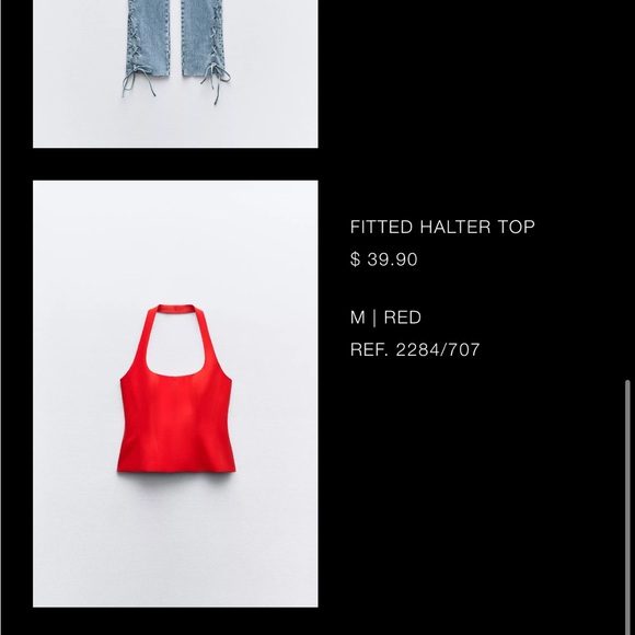 Zara Red Halter Top - Picture 2 of 7